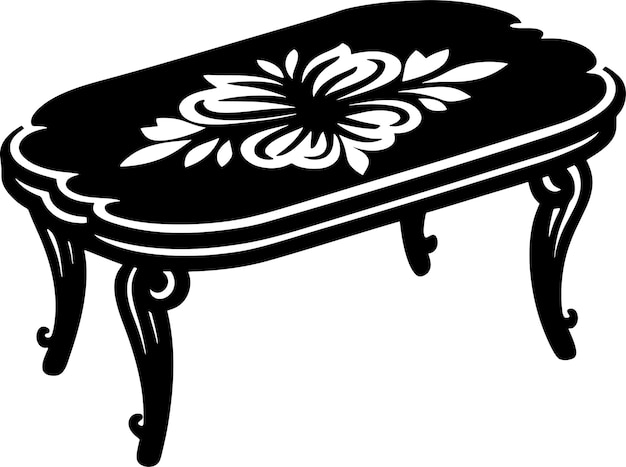 una ilustración de arte vectorial de silueta de una mesa de café