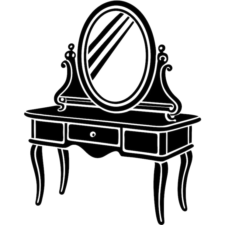 Vector ilustración de arte vectorial de la silueta de la mesa de vestir