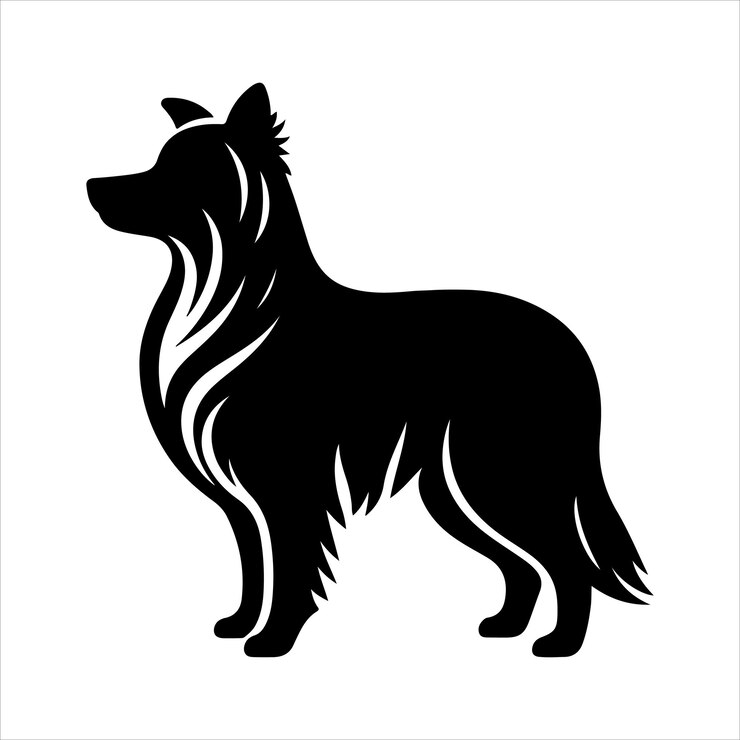 Ilustración de arte vectorial de silueta de perro