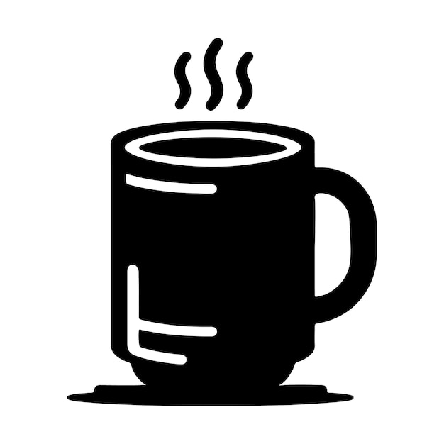 una ilustración de arte vectorial de silueta de taza aislada sobre un fondo blanco