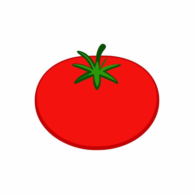 Ilustración de arte vectorial de un tomate con una rama 8