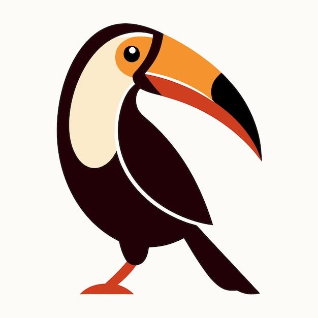 Ilustración de arte vectorial de Tucan Bird con fondo blanco aislado 8