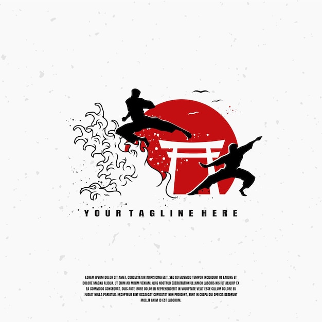 Vector ilustración de artes marciales logo premium