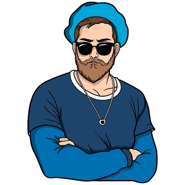 Vector ilustración de un artista hipster