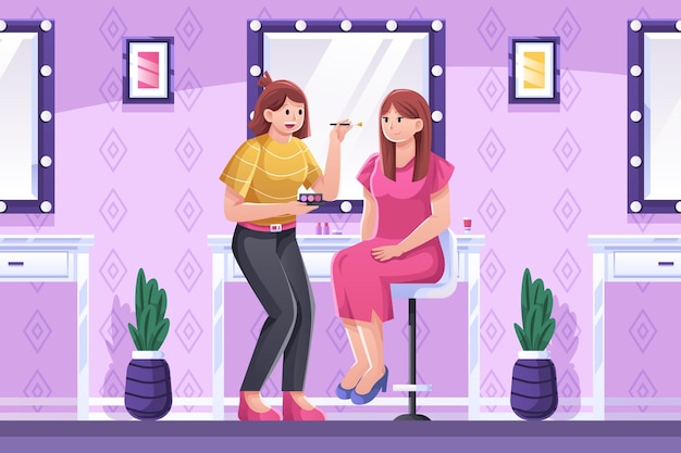 Ilustración de artista de maquillaje