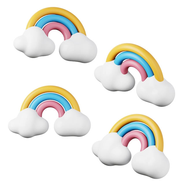 Ilustración artística en 3D del arco iris