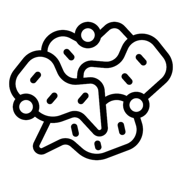 Ilustración artística en blanco y negro de una bacteria o un virus