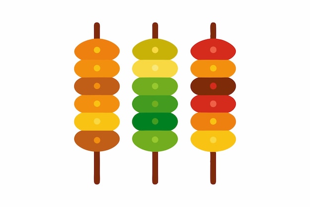 Ilustración artística en color del kebab que celebra el encanto del kebab a la parrilla