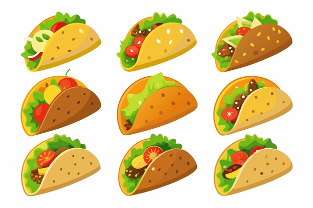 Ilustración artística de colores que captura la esencia de los tacos