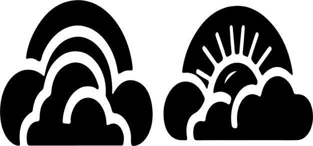 Ilustración artística de la imagen de silueta vectorial de la nube del estilo del logotipo