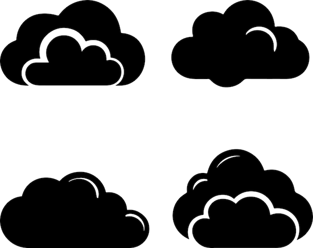Ilustración artística de la imagen vectorial de nubes imagen de silueta de nubes