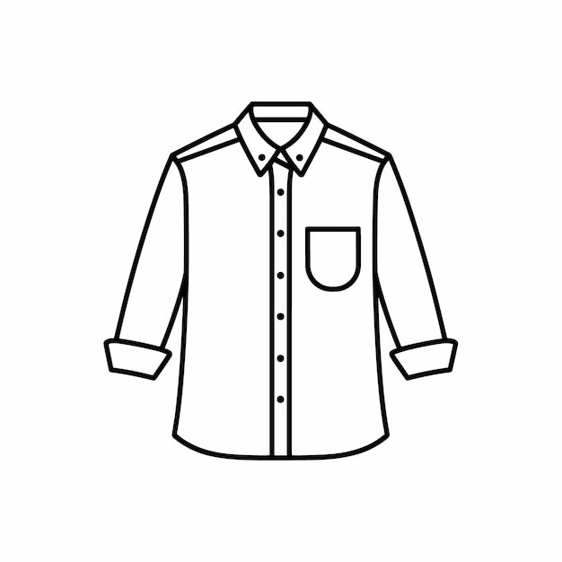 Ilustración artística de la línea de la camisa del botón