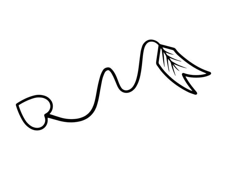 Vector ilustración artística de la línea de flechas del día de san valentín