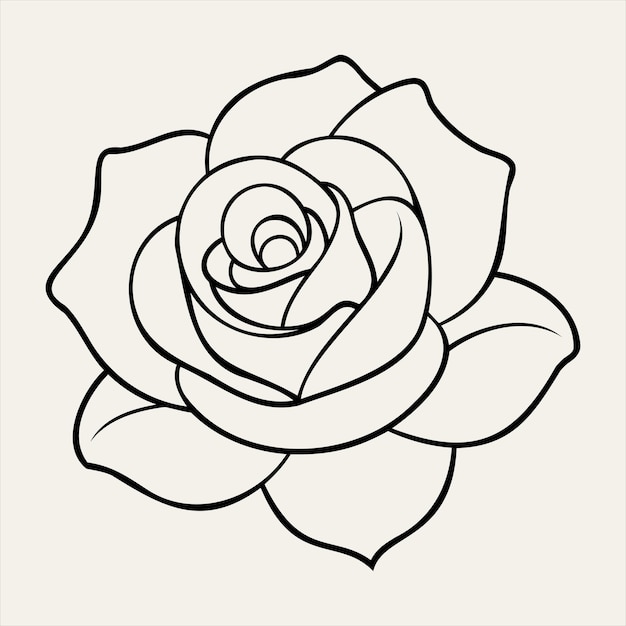 Ilustración artística de la línea de flores de rosa 002