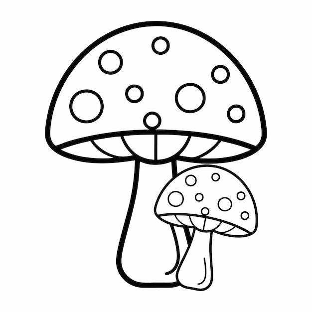 Ilustración artística de la línea de hongos