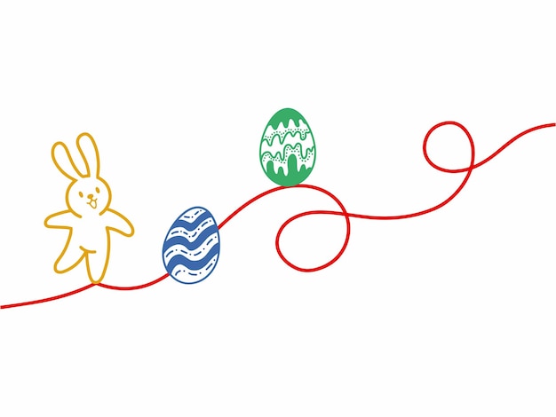 Ilustración artística de la línea de huevos de pascua