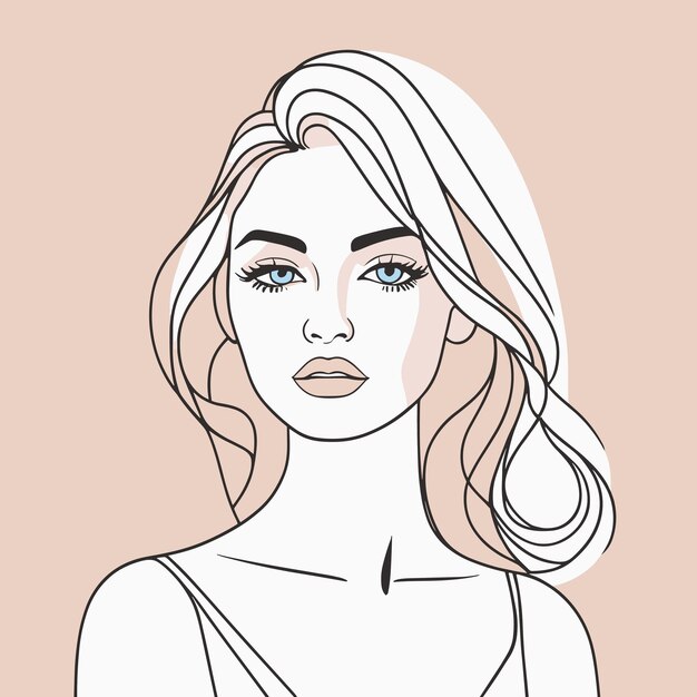 Vector ilustración artística de una línea de mujer