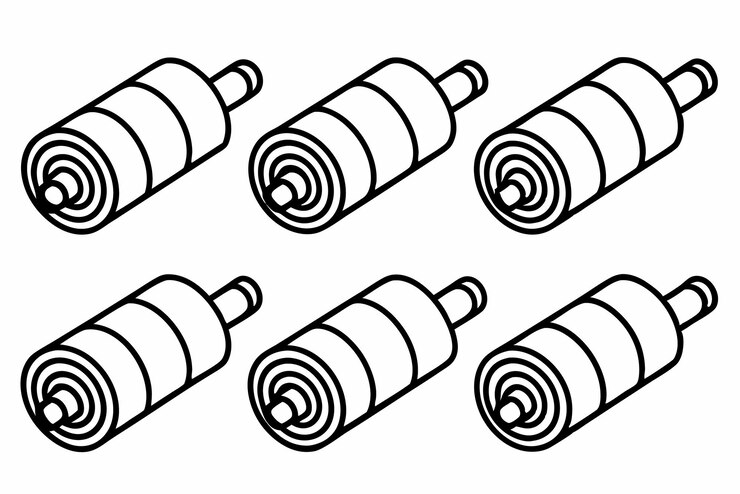 Vector ilustración artística de la línea de rodillos de espuma técnicas de diseño simples