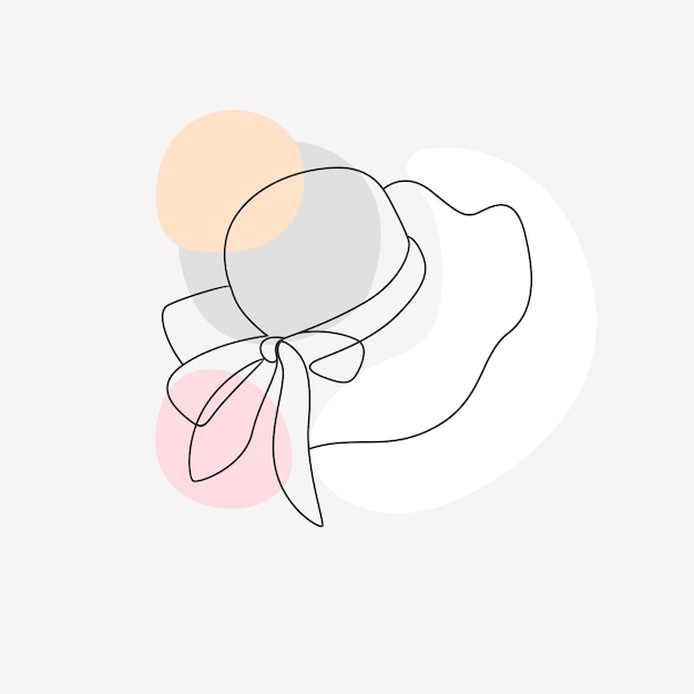 Ilustración artística de la línea de sombrero de verano