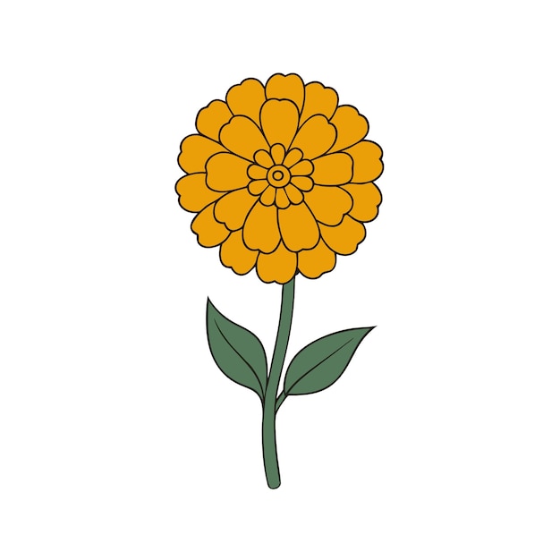 Ilustración artística de la línea vectorial de la flor de la margarita
