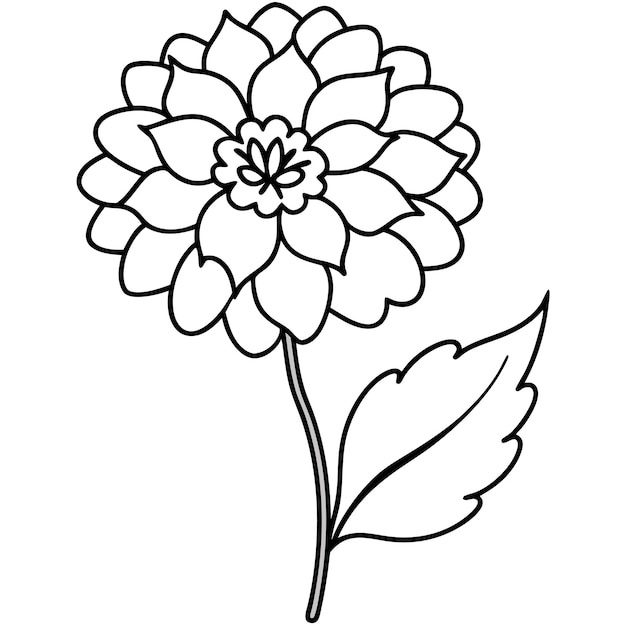 Ilustración artística de la línea vectorial de la flor de la margarita