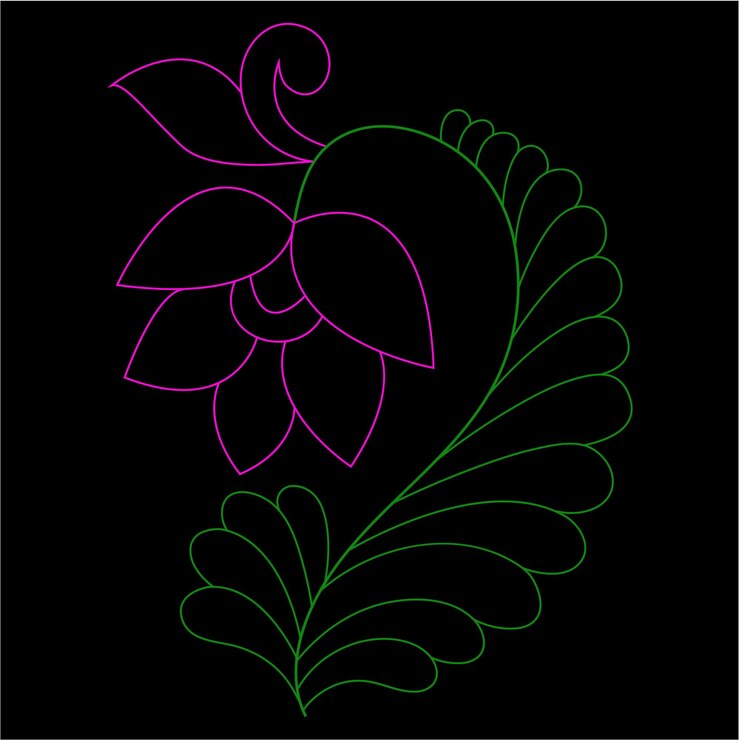Ilustración artística de líneas de flores dibujadas a mano por vectores