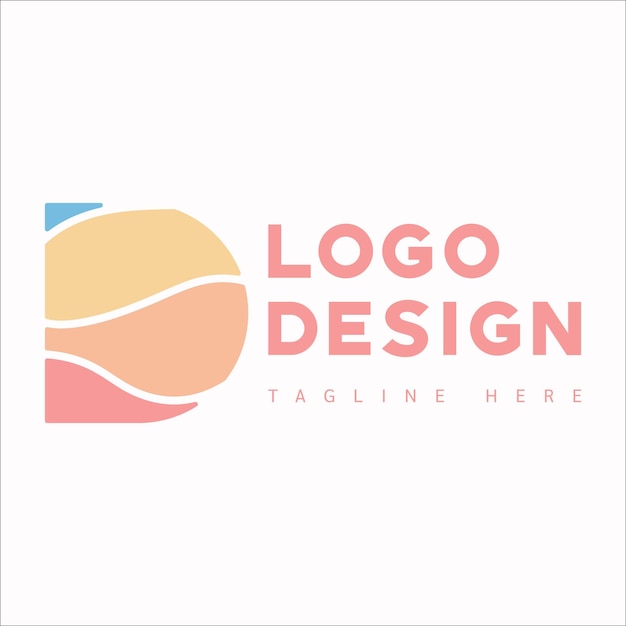 Ilustración artística del logotipo del vector de letras d