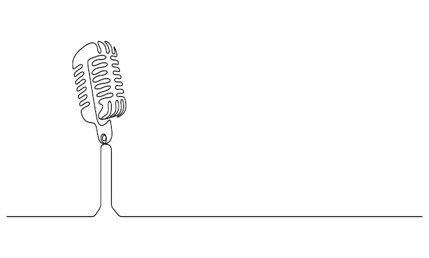 Ilustración artística minimalista de la línea de micrófono