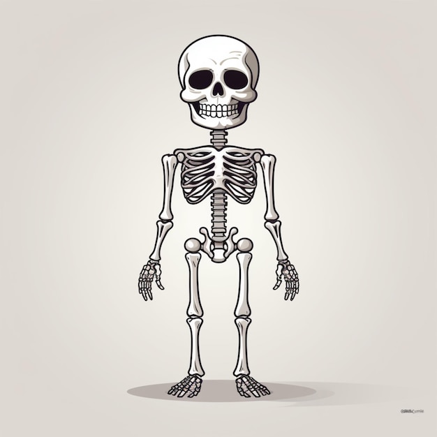 Ilustración artística de personajes de esqueleto vectorial libre