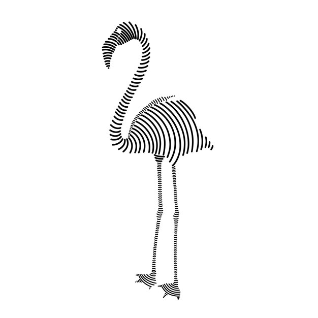 Ilustración artística sencilla de un flamenco 2
