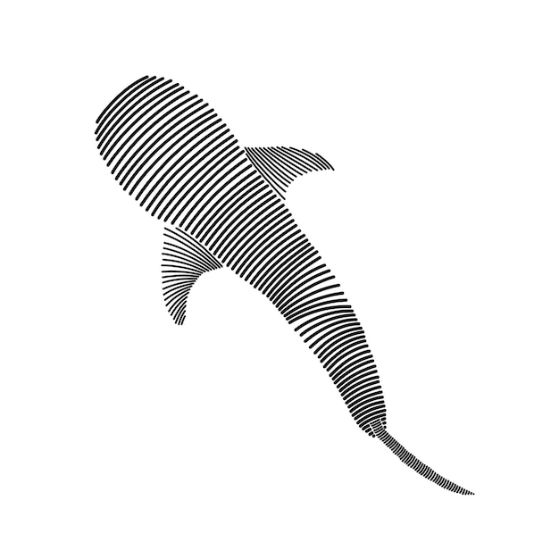 Ilustración artística sencilla de un tiburón ballena 2