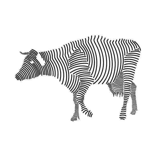 Ilustración artística sencilla de una vaca 3