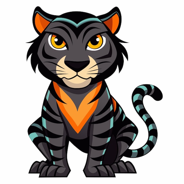 Ilustración artística del vector de tigre de cartón 8
