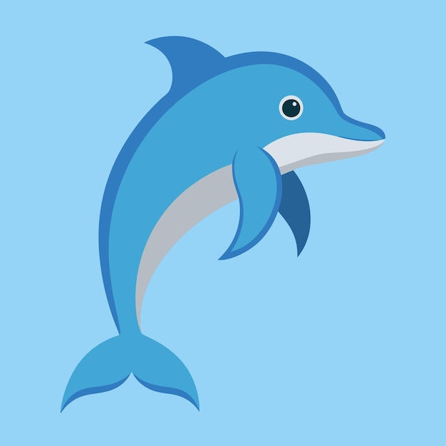 Ilustración artística vectorial del delfín nariz de botella