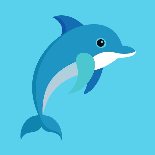 Ilustración artística vectorial del delfín nariz de botella