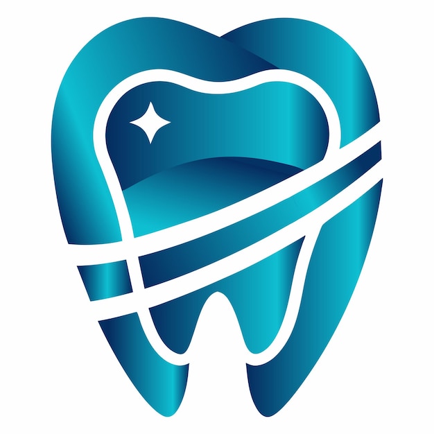 Ilustración artística vectorial del diseño del logotipo dental