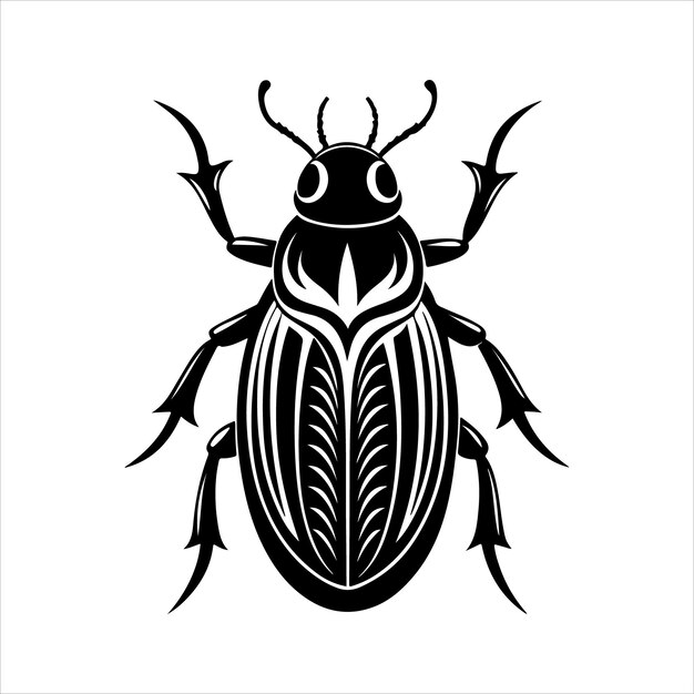 Ilustración artística vectorial de un escarabajo