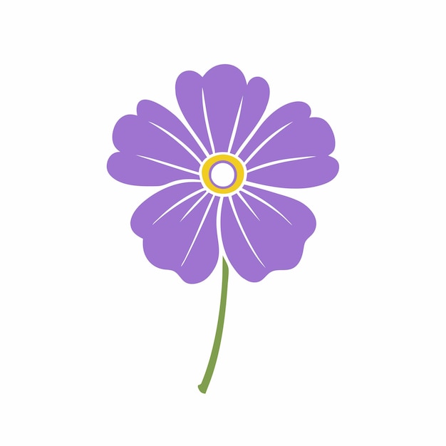 Ilustración artística vectorial de la flor violeta