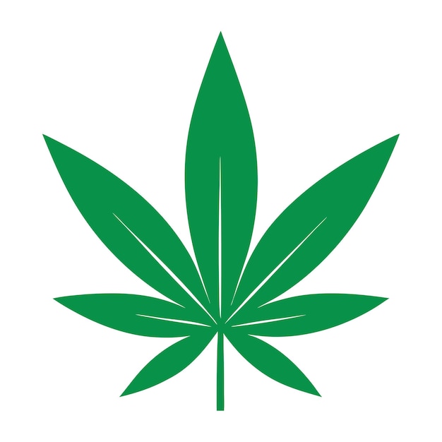 Ilustración artística vectorial de hojas verdes de cannabis para diseños creativos
