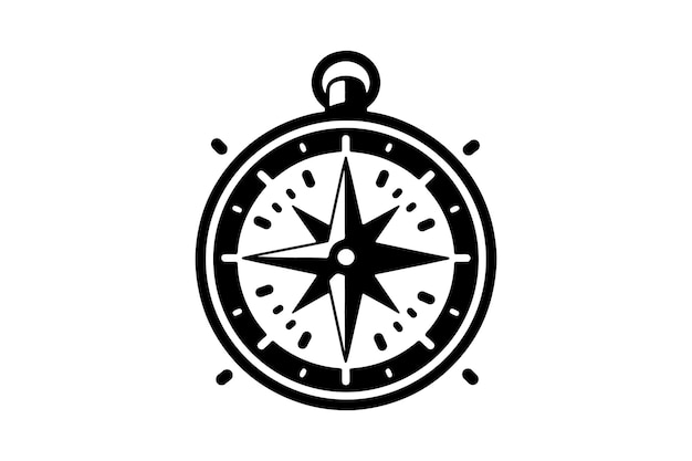 Ilustración artística vectorial del icono de la brújula