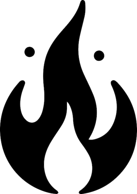 Ilustración artística vectorial del icono de la llama de fuego 13