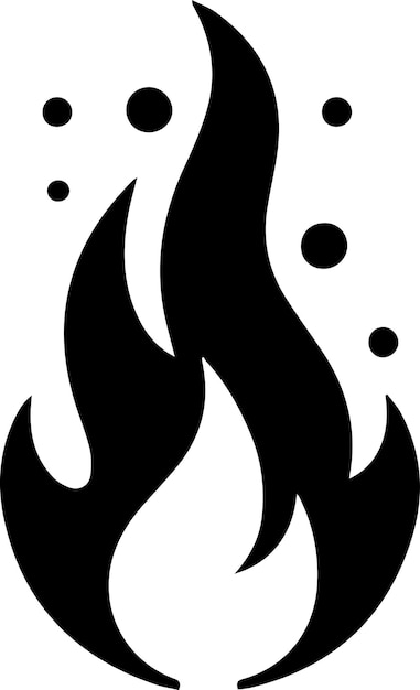 Ilustración artística vectorial del icono de la llama de fuego 29