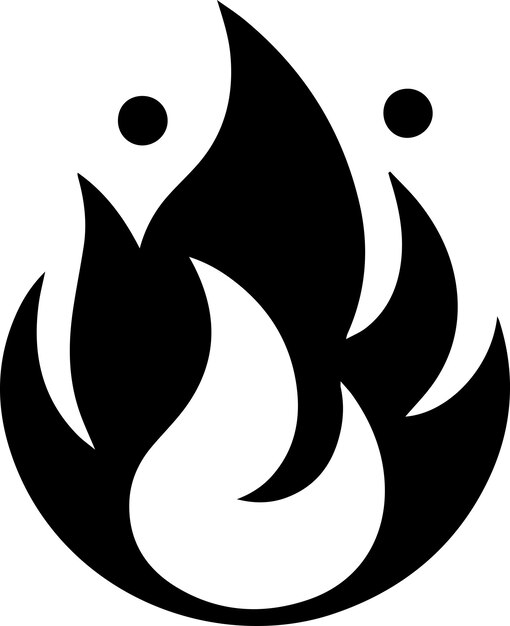 Ilustración artística vectorial del icono de la llama de fuego 7