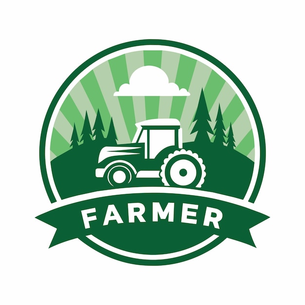 Ilustración artística vectorial del logotipo del agricultor 1