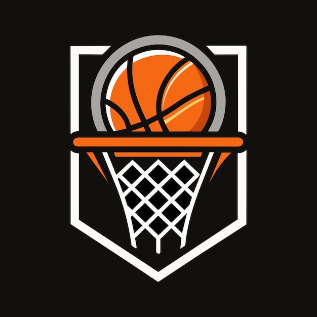 Ilustración artística vectorial del logotipo del baloncesto 16
