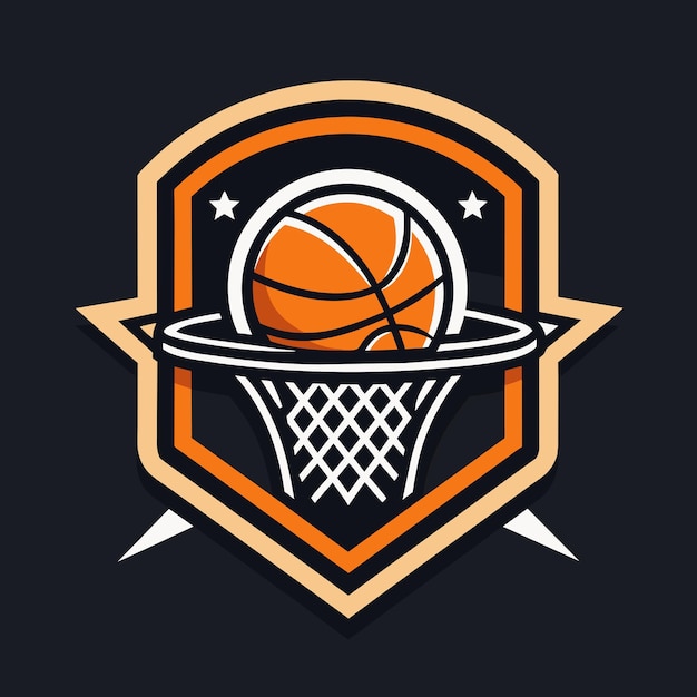 Ilustración artística vectorial del logotipo del baloncesto 26
