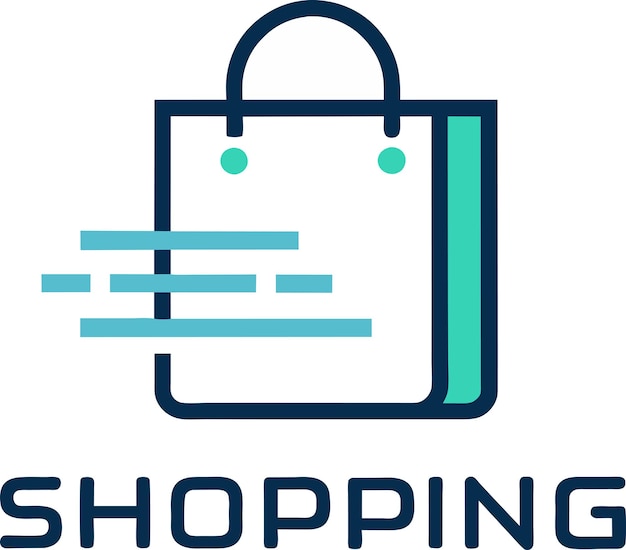 Ilustración artística vectorial del logotipo de la bolsa de compras 5