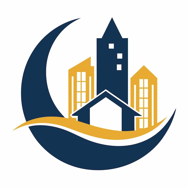 Ilustración artística vectorial del logotipo de la casa