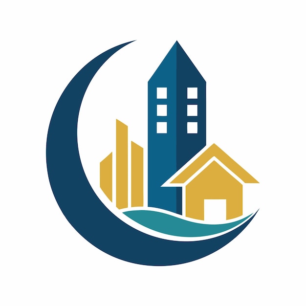 Ilustración artística vectorial del logotipo de la casa