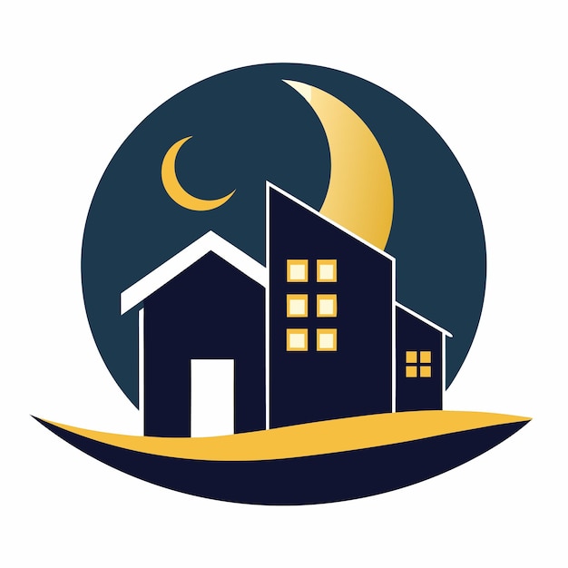 Ilustración artística vectorial del logotipo de la casa